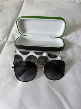 kate spade Black Gradient Lens Sunglasses with Silver Frame
